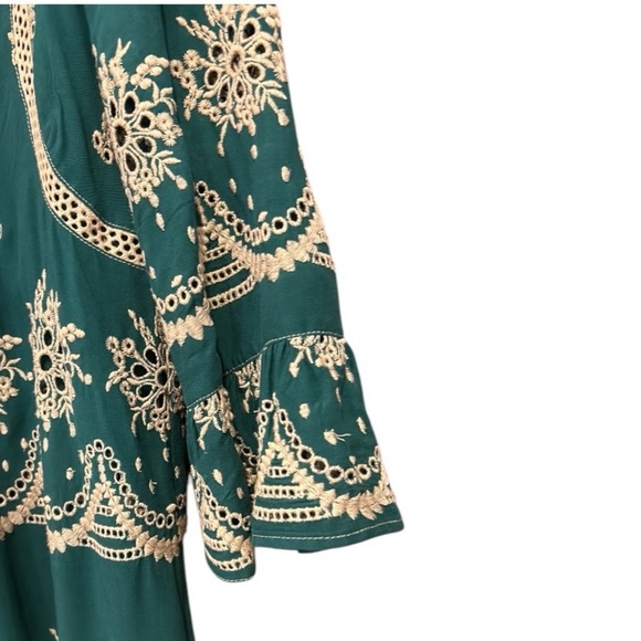 Ivy Jane Embroidered Boho Babydoll Dress Green Size XS - Picture 11 of 15
